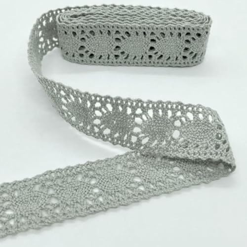 2 Yards 2–6 cm gehäkeltes Gurtband, Baumwollspitzenbesatz für handgefertigte DIY-Nähkleidungsstücke, Accessoires, Hochzeitsdeko, Blumenverpackung-C027-12Lt.Grey2.2cm-2 Yards von ZEYRU