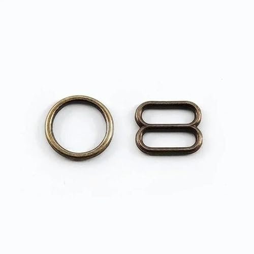 20/40 Sets 6–20 mm Metall-O-Ring Tri-Glide-Schnallen Unterwäsche-BH-Verstellverschluss Bikini-Verbinder Haken DIY-Kleidung Nähzubehör-6 mm-20 Sets-Bronze von ZEYRU