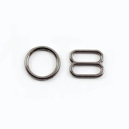 20/40 Sets 6–20 mm Metall-O-Ring Tri-Glide-Schnallen Unterwäsche-BH-Verstellverschluss Bikini-Verbinder Haken DIY-Kleidung Nähzubehör-8 mm-40 Sets-GunBlack von ZEYRU