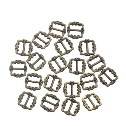 20 Stück 3,5/7 mm Mini-Schnalle, ultrakleine Gürtelschnalle aus Metall für Puppentaschen, Schuhe, Bastelknöpfe, DIY-Puppenkleidungszubehör, 7 mm Bronze von ZEYRU