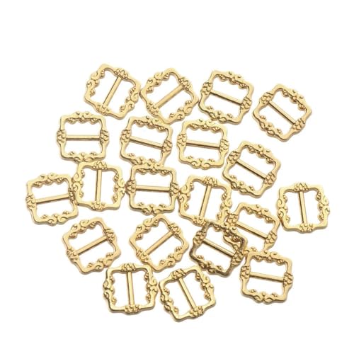 20 Stück 3,5/7 mm Mini-Schnalle, ultrakleine Gürtelschnalle aus Metall für Puppentaschen, Schuhe, Bastelknöpfe, DIY-Puppenkleidungszubehör, 7 mm Gold von ZEYRU