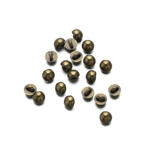 20 Stück 4,0 mm Mini-Puppen-Pilzknöpfe aus Metall, ultrakleine Gürtelschnalle, 1/6 Puppenkleidung, DIY-Nähzubehör, Puppenhaus-Dekoration, Bronze von ZEYRU