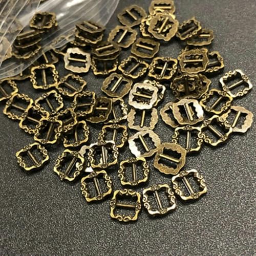 20 Stück Mini-Puppen-Metallknöpfe 7 mm Gürtelschnalle für DIY-Puppentaschen, Schuhe, Kleidung, handgefertigte Kleidung, Nähzubehör-Bronze-20 Stück von ZEYRU