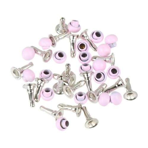 20 Stück Mini-Puppengürtelknöpfe, Puppenkleidung, DIY-Gürtelschnallen aus Metall, passend für 1/6 Puppen, Mädchen, Puppenschnallen, DIY-Puppenzubehör, Rosa von ZEYRU