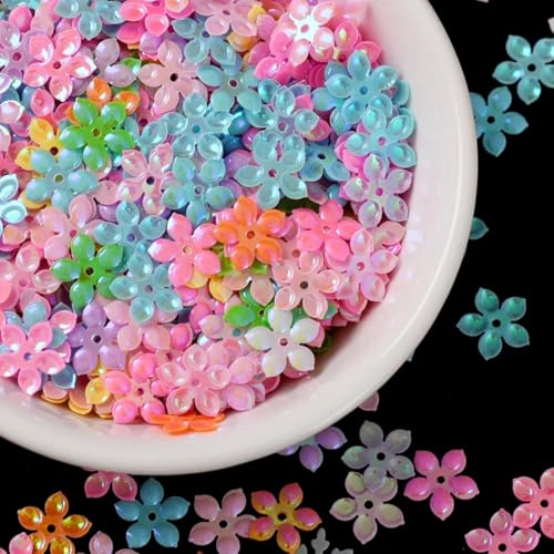 20 g/Beutel, gemischte PVC-Konfetti-Pailletten für Nagelkunst-Dekoration, DIY-Nähzubehör – 9 mm Blume, 10–100 g von ZEYRU