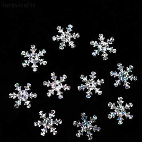 20garms Schnee-Pailletten, Glitzer, 15 Farben, zum Selbermachen, Kleidung, Nagelkunst, Party, Weihnachten, Neujahrsdeko, F0913-Silber-18 mm von ZEYRU