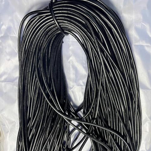 2Meter 6mmbuntes Kunstschaffell-PU-Lederband, Lederband, Schnur, Seil, zum Selbermachen von Halsketten und Armbändern, schwarz von ZEYRU