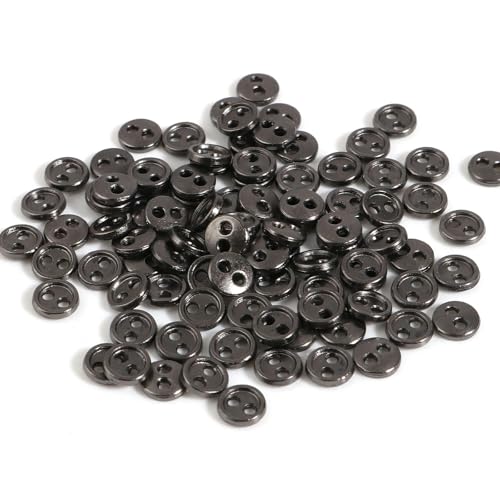 3/4/5 mm Mini-Metallknöpfe für selbstgemachte Puppenkleidung, runde Schnallen, 2 Löcher, handgefertigte Kartenherstellung, Scrapbooking-Knöpfe zum Nähen, 50 Stück, 5–4,0 mm Durchmesser von ZEYRU