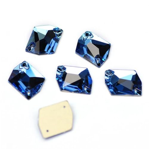 3265 Cosmic Flache Rückseite zum Aufnähen von Kristallsteinen, Glas-Strass zum Selbermachen, lose Strasssteine für Kleider, Aquamarin, 10 x 12 mm, 56 Stück von ZEYRU