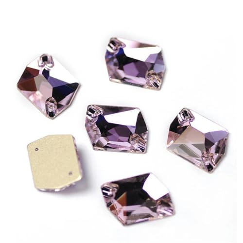 3265 Cosmic Flache Rückseite zum Aufnähen von Kristallsteinen, Glas-Strass zum Selbermachen, lose Strasssteine für Kleider, Violett, 10 x 12 mm, 56 Stück von ZEYRU