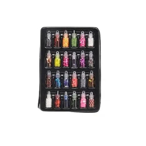 48 Flaschen Nail Art Strasssteine Pailletten Perlen Glitzerspitzen Nail Art Tool Gemischte Designaufkleber Hängende Dekoration-2 von ZEYRU