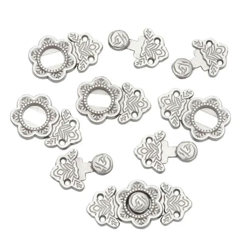 5 Stück 15/18 mm Mini-Gürtelschnalle aus ultrakleinem Metall für Puppentaschen, Kleidung, Schuhe, Schnallen, DIY-Puppenkleid, Dekorknöpfe, Puppe, Silber, 2 von ZEYRU