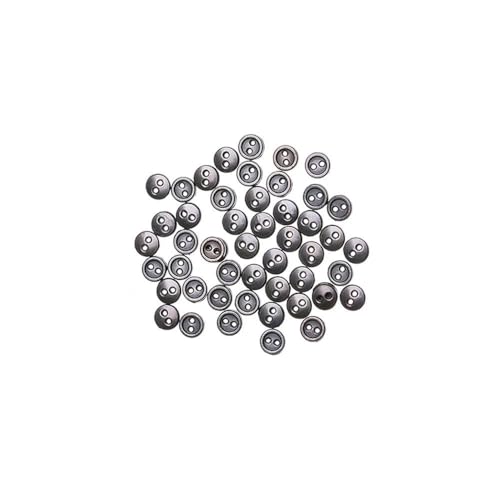 50 Stück 3,0 mm/4,0 mm handgefertigte Mini-Metallknöpfe DIY Puppenkleidung Nähen rund 2-Loch Flatback-Knöpfe Scrapbooking-Zubehör-Silbergrau-3,0 mm von ZEYRU