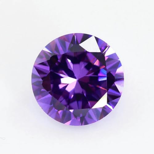 5A Zirkonia-Stein, mehrfarbig, runde Form, Brillantschliff, lose Steine, synthetische Edelsteinperlen für Schmuck, 0,8–12 mm, AAAAA-Amethyst-1,0 mm, 100 St von ZEYRU