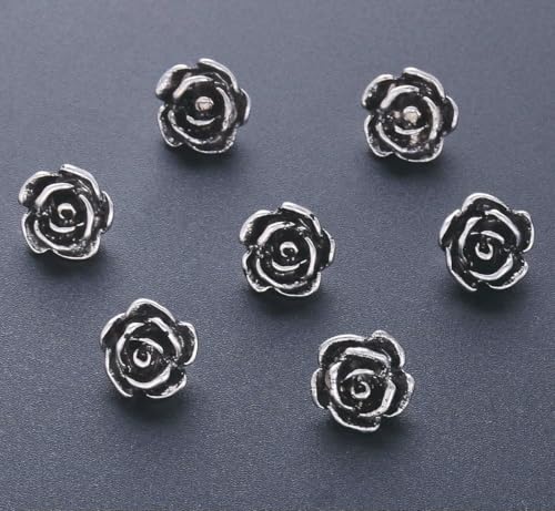 7/20/50 Stück/Packung Vintage-Metallknöpfe mit Rosenblüte für Schaft, Wollmantel, Kleid, DIY-Schuhe, Hüte, Dekorknöpfe, Nähzubehör, Silber, 11 mm 7/20/50 Stück/Packung Vintage-Metallknöpfe mit Rosenblüte für Schaft, Wollmantel, Kleid, DIY-Schuhe, Hüte, Dekorknöpfe, Nähzubehör, Silber, 11 mm von ZEYRU