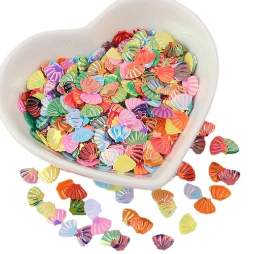 7 mm Muschel-Pailletten-Mix, PVC-Glitzer-Pailletten, lose Pailletten, bunt, DIY-Schmuckherstellung, Nageldekoration, Gold-Mix, 490 g von ZEYRU