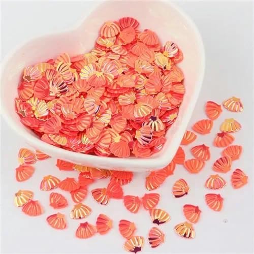 7 mm Muschel-Pailletten-Mix, PVC-Glitzer-Pailletten, lose Pailletten, bunt, DIY-Schmuckherstellung, Nageldekoration, Wassermelonengold, 490 g von ZEYRU