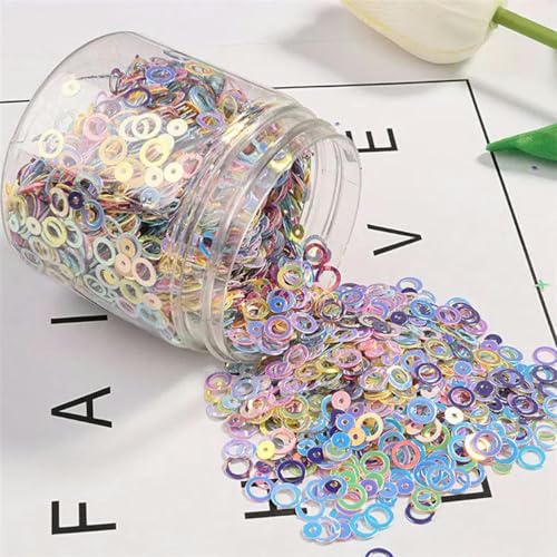 75g-80g-6mm Ring Lose Pailletten Box Nail art Hochzeit Dekoration Material Konfetti Gemischt Fünf Farben von ZEYRU