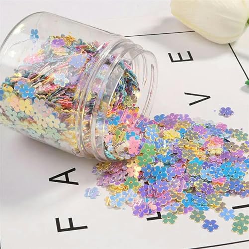 75g-80g-7MM Blume Lose Pailletten Box Nail art Hochzeit Dekoration Material Konfetti Gemischt Fünf Farben von ZEYRU