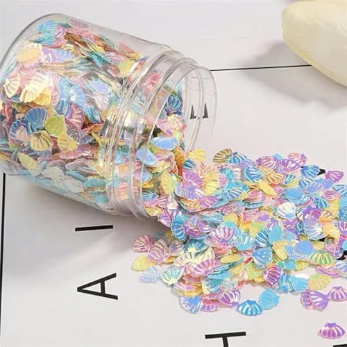 75g-80g-7mm Shell Lose Pailletten Box Nail art Hochzeit Dekoration Material Konfetti Gemischt Fünf Farben von ZEYRU