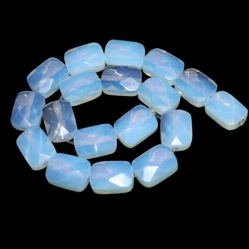 8 * 12 mm facettierte Natursteinperlen Tigerauge Achate rechteckige lose Perlen für Schmuckherstellung DIY Armband Halskette-Opal-8x12mm 17 Stück Perlen von ZEYRU