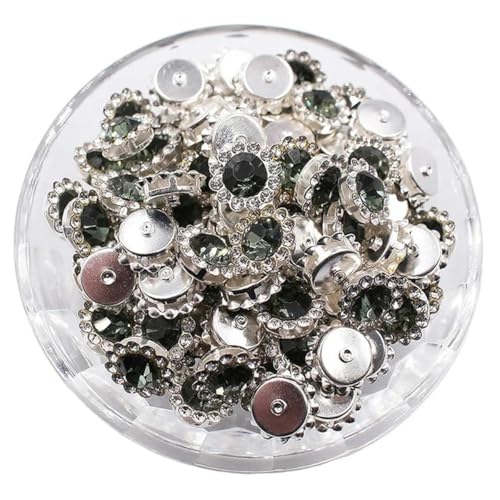 8–12 mm Krallen-Strasssteine, Perlen zum Aufnähen, Kristalle, Glasperlen, Silber, Nähzubehör, Bastel-Edelsteine-S-Schwarzer Diamant-10 mm-100 Stück von ZEYRU