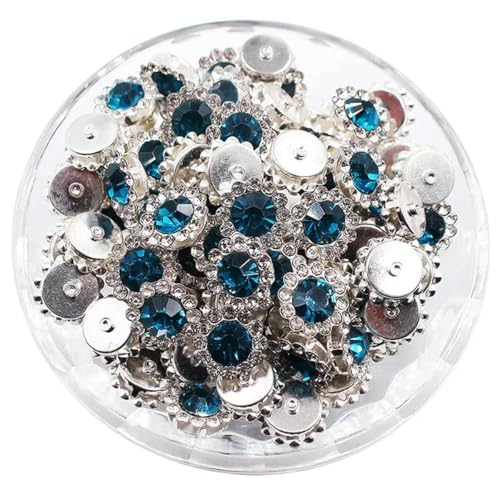 8–12 mm Krallen-Strasssteine, Perlen zum Aufnähen, Kristalle, Glasperlen, silbernes Nähzubehör, Bastel-Edelsteine-S-Blauer Zirkon-10 mm-100 Stück von ZEYRU