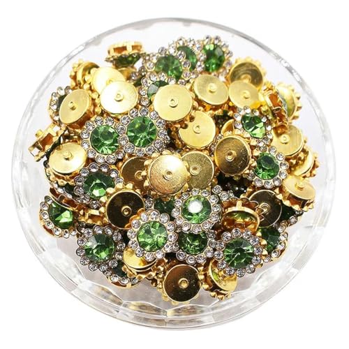 8–12 mm Krallen-Strasssteine, Perlensteine zum Aufnähen, Kristalle, Glasperlen, Silber, Nähzubehör, Bastel-Edelsteine-G-Peridot-12 mm-30 Stück von ZEYRU