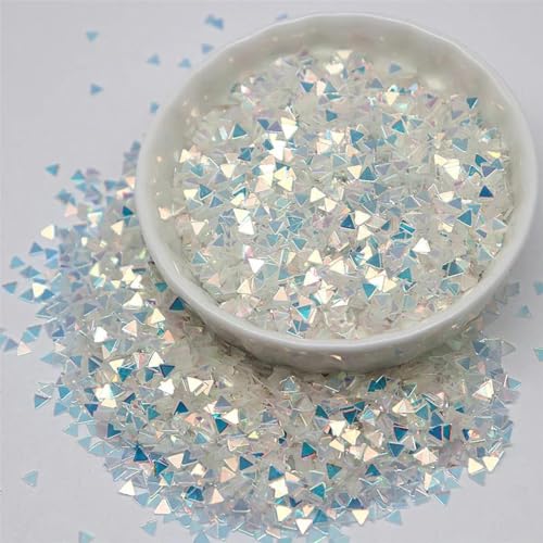 80 g 160 g transparente blaue Kristallgold-Pailletten 3–10 mm Sternherz-Pailletten in mehreren Formen DIY-Nageldekoration Bastelzubehör-04 Dreieck 3,0 mm-160 g von ZEYRU