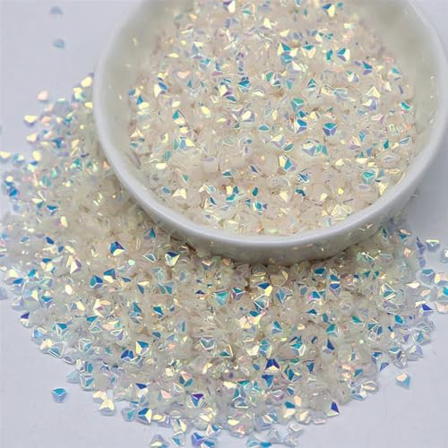 80 g 160 g transparente blaue Kristallgold-Pailletten 3–10 mm Sternherz Pailletten in mehreren Formen DIY Nageldekoration Bastelzubehör-13Dreieckige Kante 3,0 mm-160 g von ZEYRU