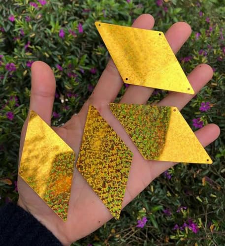 800 teile/los 40x80mm-Gold Holografische Pailletten Gold Silber Pailletten für DIY Nähen Hologramm Tasche Rhombus Pailletten von ZEYRU