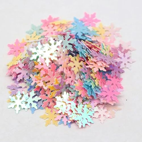 9 mm Schneeflocken-Pailletten, PVC-Blumen-Pailletten, Weihnachtsfeier-Dekor, DIY-Handwerk, handgefertigte Accessoires, 20 g, Macaron, 20 g von ZEYRU