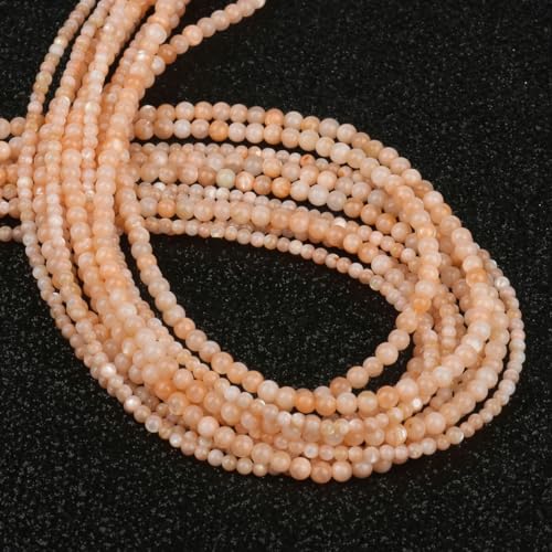 Bunte natürliche Süßwasser-Muschelperle 2 mm 3,0 mm 4,0 mm winzige Perlen gefärbte Perlmutt-Muschel lose Perlen zur Schmuckherstellung-Farbe 12–3,0 mm ca. 110 Stück von ZEYRU