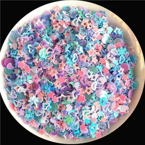 Gemischte 20g 3-5mm Stern Herz Pflaume PVC lose Pailletten Nail Art Hochzeitsdekoration Konfetti-Mix LanFen4Se von ZEYRU