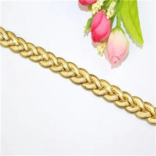 Goldenes Spitzenband, weicher Netzstoff für Nähzubehör, Hochzeits- und Partyzubehör, DIY-Dekoration, 4 Stile, 4 Yards-Gold-2 Yards von ZEYRU