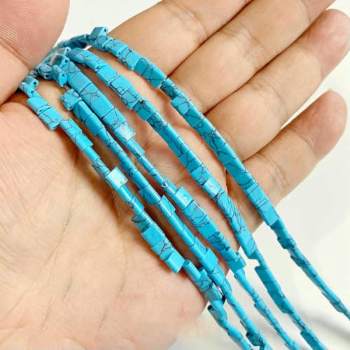 Großhandelsperlen aus blauen Türkisen, unregelmäßiger Kies, Naturstein, lose Perlen zur Schmuckherstellung, DIY-Armband, Halskettenzubehör, Typ 22 von ZEYRU