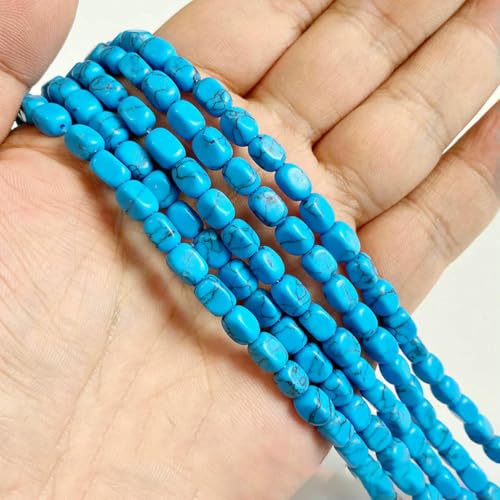 Großhandelsperlen aus blauen Türkisen, unregelmäßiger Kies, Naturstein, lose Perlen zur Schmuckherstellung, DIY-Armband, Halskettenzubehör, Typ 28 von ZEYRU