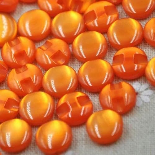 Hemdknöpfe aus Kunstharz, 12,5 mm, Perlmuttknöpfe, Nähzubehör, Basteln, 50 Stück, Orange, 50 Stück von ZEYRU