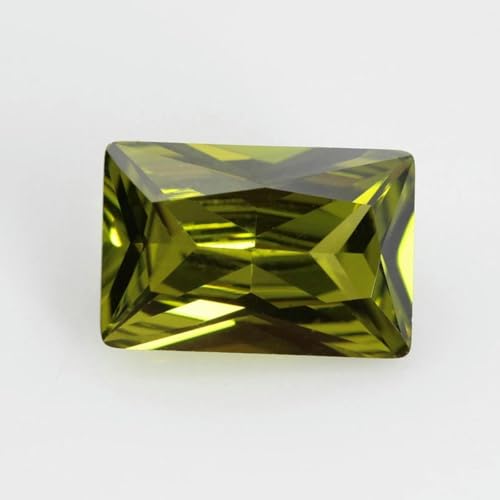 Mehrfarbiger Zirkonia-Stein, schwarz-blau, rechteckige Form, geschliffen, lose synthetische Edelsteinperlen für Schmuck, 3 x 5 – 10 x 14,0 mm, D-Peridot, 12 x von ZEYRU