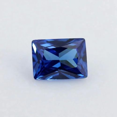 Mehrfarbiger Zirkonia-Stein, schwarz-blau, rechteckige Form, geschliffen, lose synthetische Edelsteinperlen für Schmuck, 3 x 5 – 10 x 14,0 mm, Saphirblau, 10 von ZEYRU