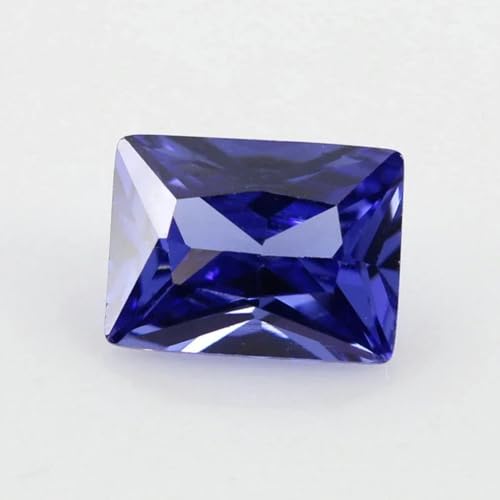 Mehrfarbiger Zirkonia-Stein, schwarz-blau, rechteckige Form, geschliffen, lose synthetische Edelsteinperlen für Schmuck, 3 x 5 – 10 x 14,0 mm, Tansanit, 10 x von ZEYRU