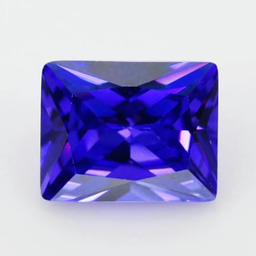 Mehrfarbiger Zirkonia-Stein, schwarz-blau, rechteckige Form, geschliffen, lose synthetische Edelsteinperlen für Schmuck, 3 x 5 – 10 x 14,0 mm, Violett, 10 x 1 von ZEYRU