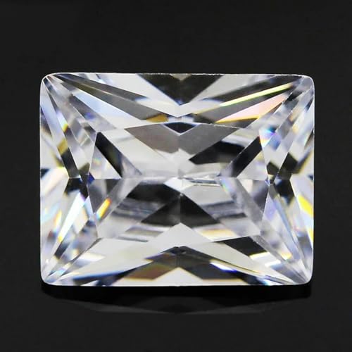 Mehrfarbiger Zirkonia-Stein, schwarz-blau, rechteckige Form, geschliffene lose synthetische Edelsteinperlen für Schmuck, 3 x 5 – 10 x 14,0 mm, Weiß, 13 x 18 m von ZEYRU