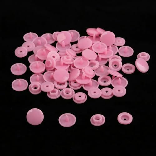 Modische 10/20/50/100 Sets T5 Druckknöpfe Nylonknöpfe Kinderknöpfe Set für Babypuppen Kleidung Nähzubehör-Pink-10 Sets von ZEYRU