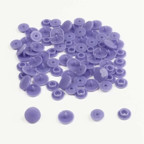 Modische 10/20/50/100 Sets T5 Druckknöpfe Nylonknöpfe Kinderknöpfe Set für Babypuppen Kleidung Nähzubehör-Violett-100 Sets von ZEYRU