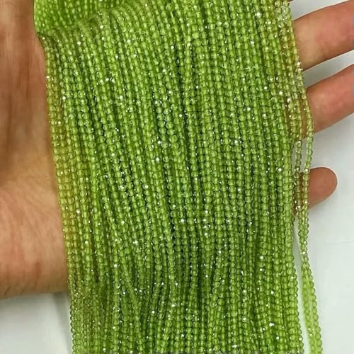 Natürliche Peridot-Perlen, geschliffene Kugelperlen, lose Perlen für Damen, Schmuckherstellung, DIY-Armband, Halskette, 38 cm, Zubehör, Großhandel, grün, 4,0 mm von ZEYRU