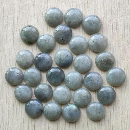 Natürliche Tigerauge Labradorit Quarz rot Stein runde Cabochon Perlen für Schmuck machen 20mm 20 Stück/Los-Labradorit von ZEYRU