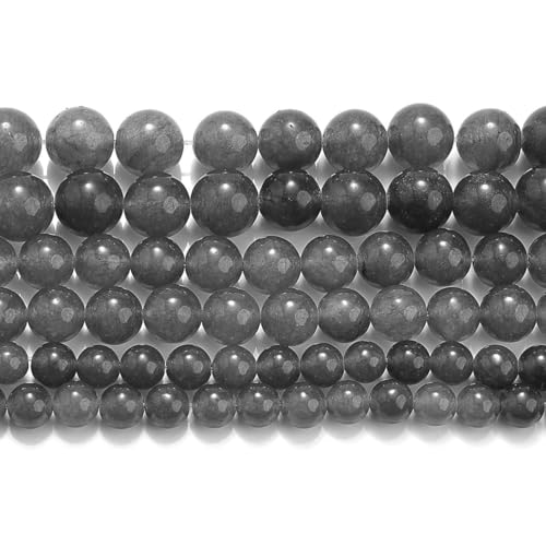 Natursteinperlen, Aquamarine, Lava, Opal, Quarz, Tigerauge, Mondstein, runde Perlen zur Schmuckherstellung, DIY-Armbandzubehör – Rauchquarz – 10 mm (ca. 35 Stück) von ZEYRU
