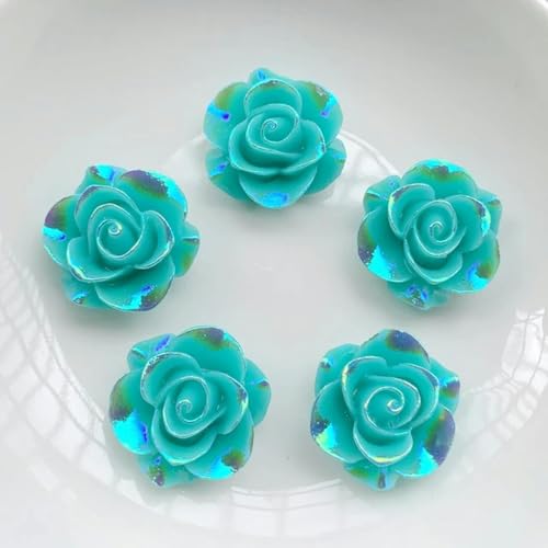 Nette blume form harz flache rückseite AB farbe rose DIY machen dekorative zubehör Strass aufkleber 30 stücke/lot-E656 von ZEYRU