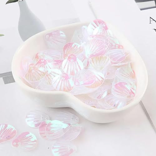 Neue 13,0 mm Muschel-Pailletten, transparente Pailletten in Kristallmuschelform, Glitzer-Pailletten für DIY-Nähzubehör-AB transparent-13,0 mm Muschel von ZEYRU